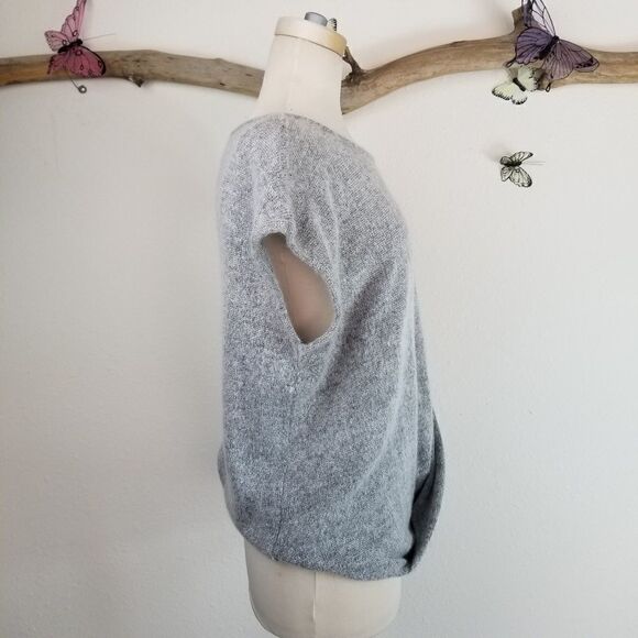 DKNY gray short sleeve twist front sweater - Picture 2 of 6